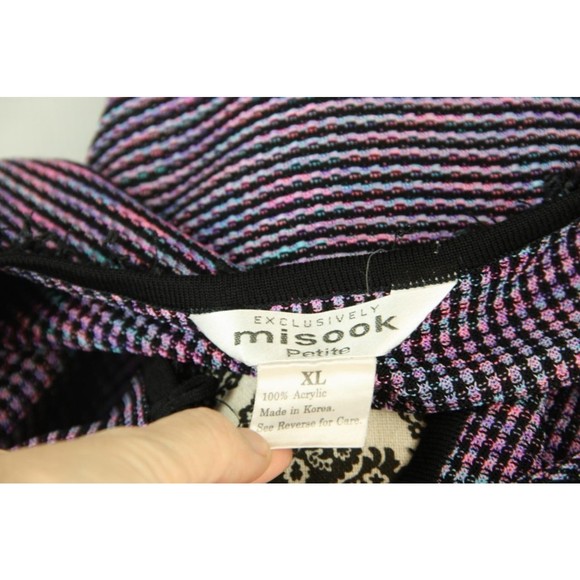 Exclusively Misook Size Petite XL Purple Black Fringe Blazer Womens - Picture 6 of 6